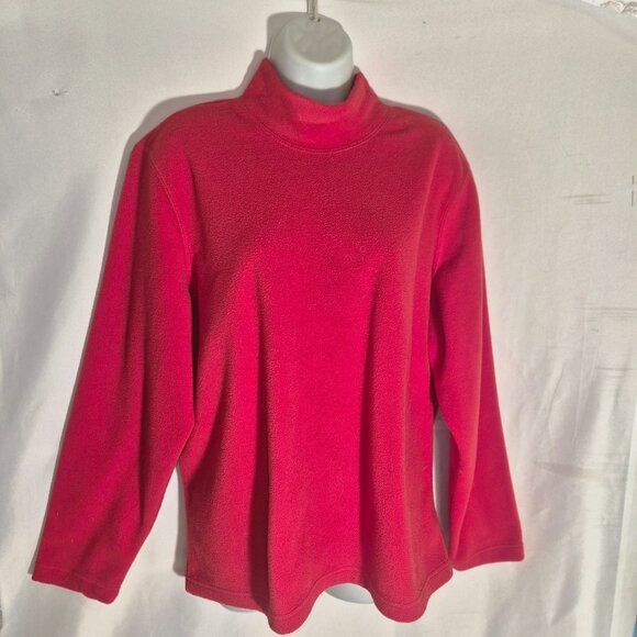 BLAIR red fleece sweater/jacket, turtleneck, in size Large - Picture 6 of 12